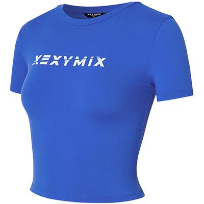 xexymix杰克茜韩国进口女印花运动T恤短袖修身瑜伽健身 FXAA5203T