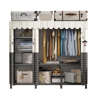 免安装折叠衣柜家用卧室简易布衣柜出租房用全钢架加粗加厚收纳柜