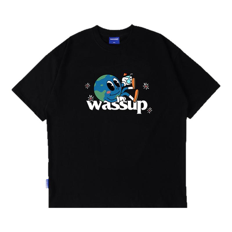 WASSUP快乐星球重磅T恤短袖男
