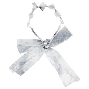 蓝色蝴蝶结飘带发箍丝巾发带女绑发一体头箍编发神器头饰发捆发卡