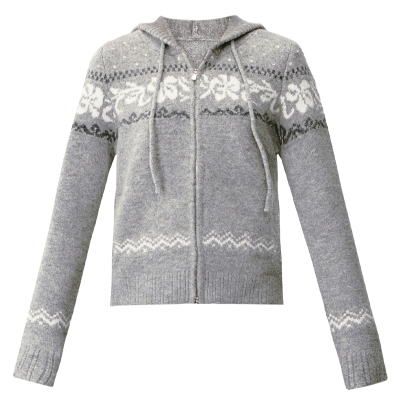 【现货】易碎商店·复古费尔岛风针织连帽外套撞色毛衣针织上衣春