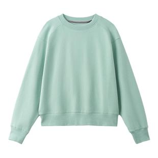 云上生活【轻氧卫衣】双面短款插肩袖长袖2025春秋新款上衣女