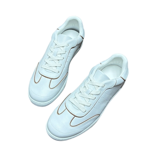 外贸真羊皮德训鞋女白色系带软底舒适百搭休闲运动板鞋透气小白鞋