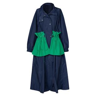 [吕燕同款]COMME MOI吕燕设计师早春口袋装饰长款风衣外套女