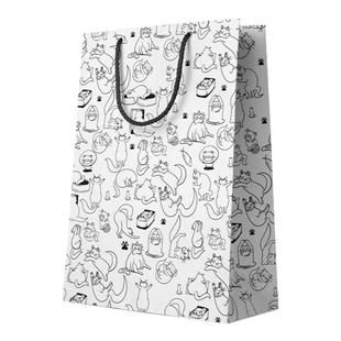 一树的猫可爱卡通礼品袋手提袋高级感儿童生日伴手礼物包装纸袋子