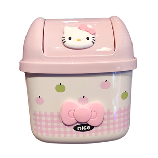 可爱翻盖桌面垃圾桶卡通造型收纳桶办公桌面废纸篓创意圣诞节礼物