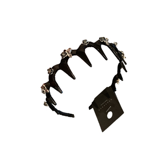 韩国高端洋气名媛风山茶花水钻波浪发箍蓬松头皮倒梳刘海发捆头箍