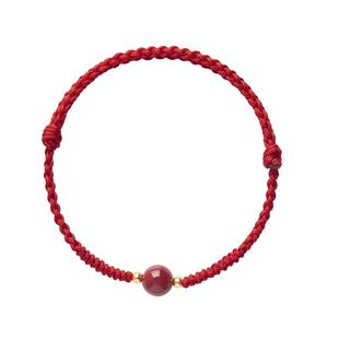 2026本命年红绳手链女朱砂手串马新款编织男转运珠红手绳脚链礼物