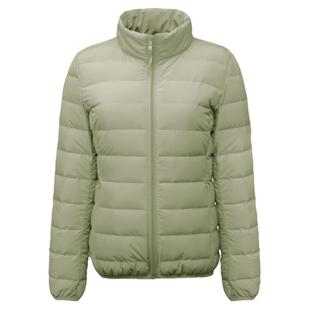 鸭鸭2025年新款轻薄白鸭绒休闲时尚立领纯色短款羽绒服外套女款