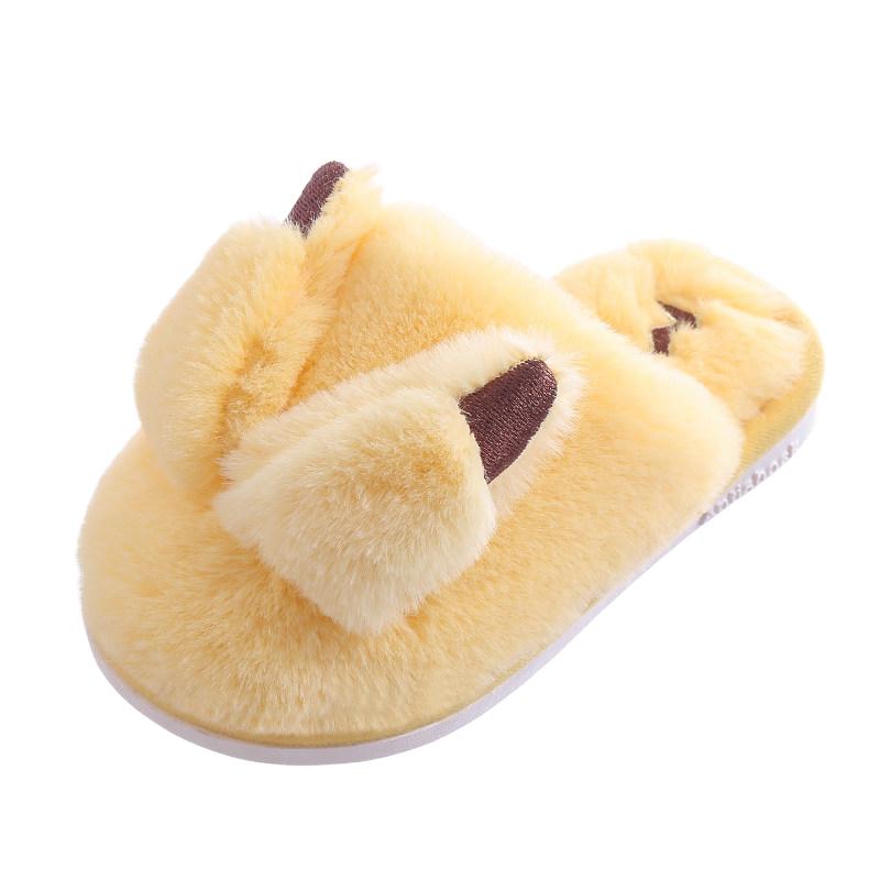 儿童棉拖鞋亲子男女童小孩宝宝居家毛毛拖鞋秋冬卡通包跟棉鞋防滑