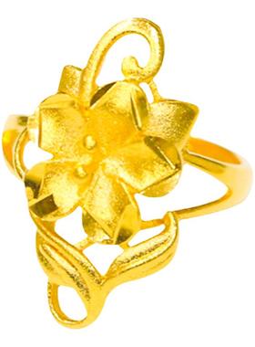 女花朵金色2024年新款潮戒指