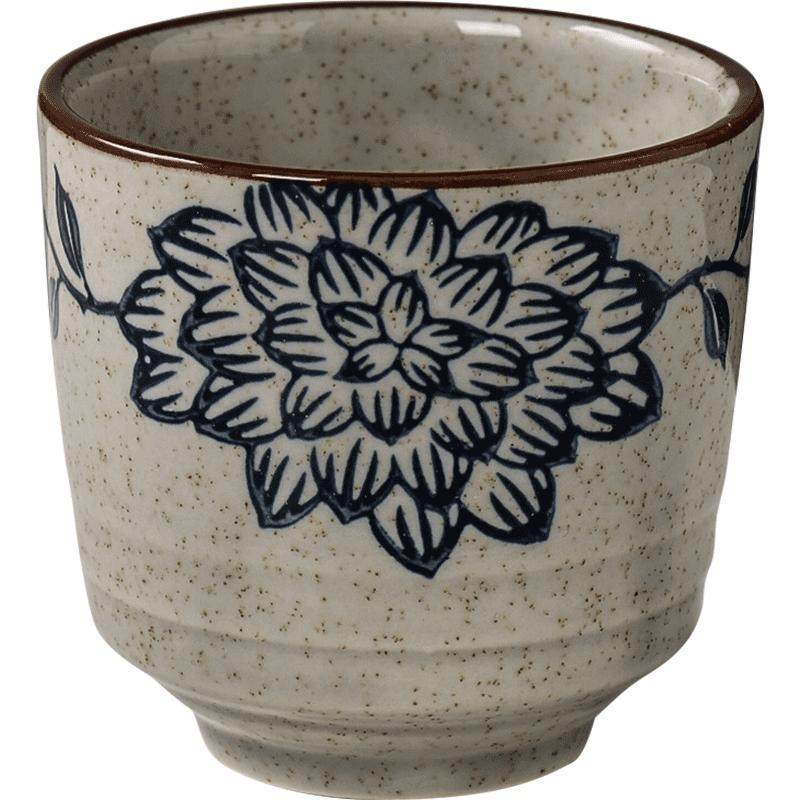 日式餐馆茶杯具手绘水杯简约杯子陶瓷杯樱花杯冷水古朴创意随手杯