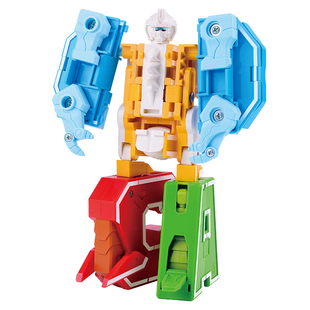 正版字母变形益智儿童男孩金刚机器人英文abcd积木男童3-6岁玩具