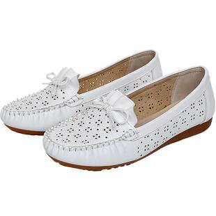 夏季舒适镂空女鞋包头凉鞋女平底洞洞鞋白色护士鞋软底透气不累脚