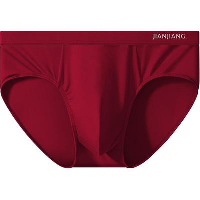 健将莫代尔本命年酒红色三角短裤