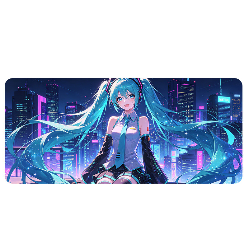 初音未来光伏玻璃防水防滑鼠标垫
