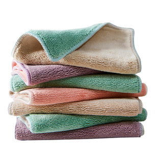 不易沾油抹布厨房专用擦布洗碗布擦桌子毛巾吸水珊瑚绒麻布保洁