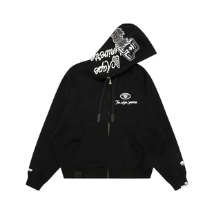 Aape旗舰店男装秋冬校园猿人刺绣休闲连帽薄绒卫衣外套C387XXP