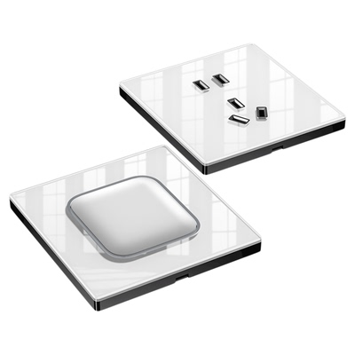 钢化玻璃开关插座带led指示灯
