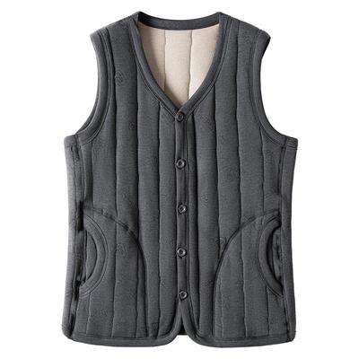 加绒加厚100%羊毛马甲男士冬季