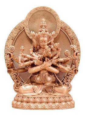 藏老喵铜像摆件密集金刚