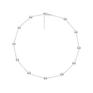 黛米珠宝 星空物语 6-7mm淡水满天星珍珠项链S925银锁骨链颈链SSS