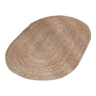 天然椭圆蒲草垫子松弛风地毯无胶客厅茶几毯卧室家用满铺圆形脚垫