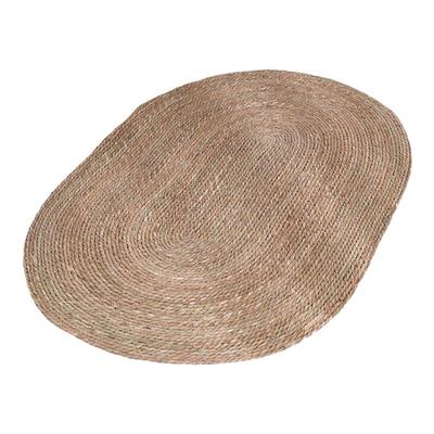 天然椭圆蒲草垫子松弛风地毯客厅茶几毯卧室家用满铺圆形地垫脚垫