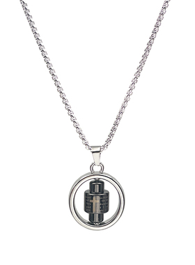 CRIVLA旋转字母十字架项链男女潮小众设计高级感情侣卫衣配饰链子