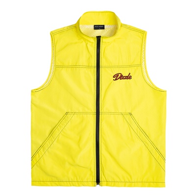 单面黄色ykk双头拉链马甲