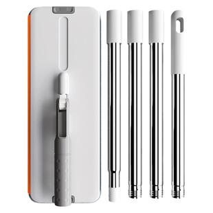 平板拖把杆配件家用一拖净干湿两用拖布加粗一体伸缩杆通用地拖头