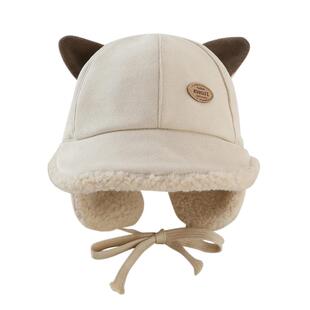 婴儿帽子冬季韩版男宝宝加绒护耳帽秋冬男孩保暖帽小童带檐雷锋帽