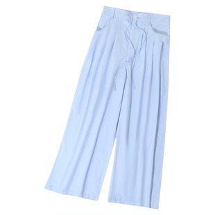 大于诗集 智性松弛感 宽松显瘦垂感阔腿裤女抽绳压褶慵懒休闲裤夏