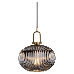 新特丽瓜瓣 吧台单头小吊灯餐厅吊灯玻璃透明床头吊灯圆球创意