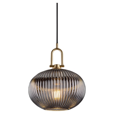 新特丽瓜瓣 吧台单头小吊灯餐厅吊灯玻璃透明床头吊灯圆球创意