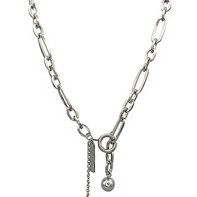 东大门钛钢锁骨链颈链可调节2025年新款纯银色项链女ins嘻哈拼接