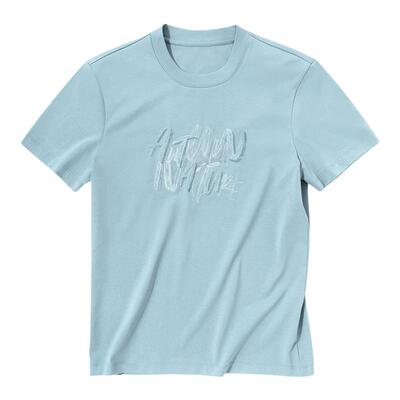 MrBu布先生时尚立体刺绣圆领短袖t男装春夏款宽松半袖t恤ET15155