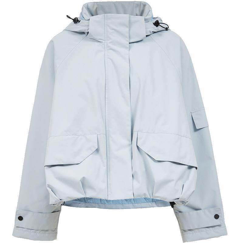 ONLY户外可拆卸连帽宽松短款棉服