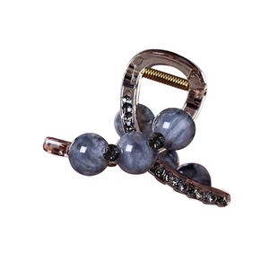 中号抓夹发量少高级感新款水钻珍珠发夹后脑勺盘发鲨鱼夹头饰夹子