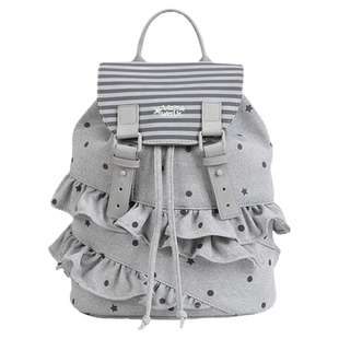 VANWALK松果部落 秋冬新款小众芭蕾风裙边双肩包女出游通勤小背包