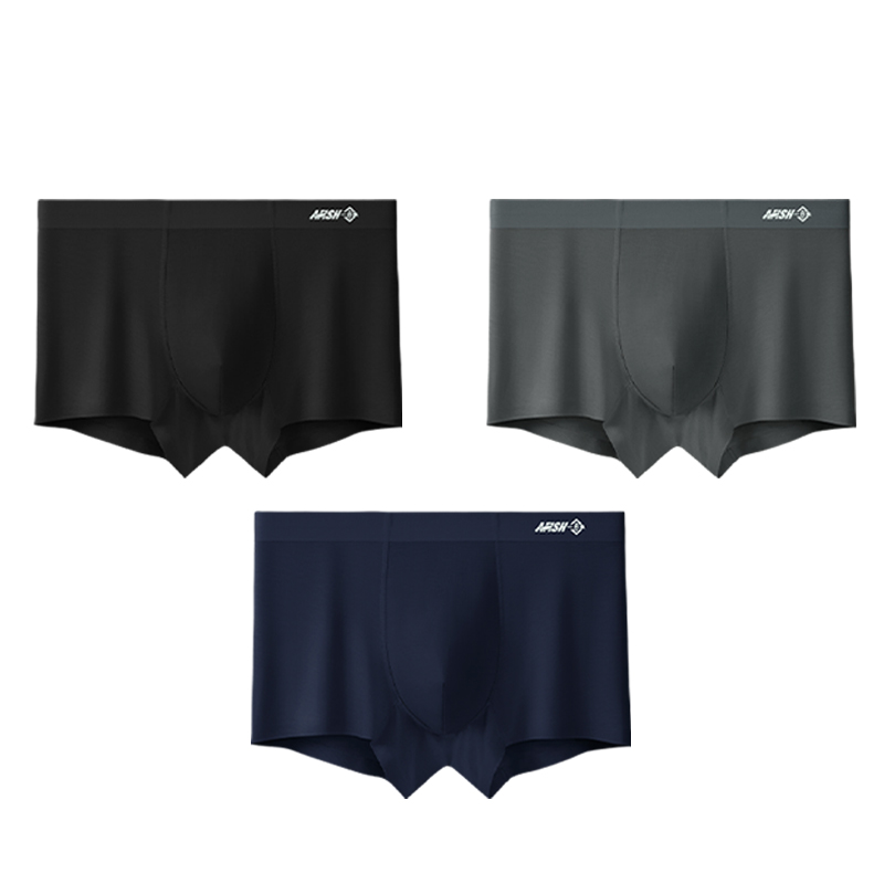 A FISH一只鱼四角裤莫代尔男士内裤无痕春秋款裤衩青少年平角裤男