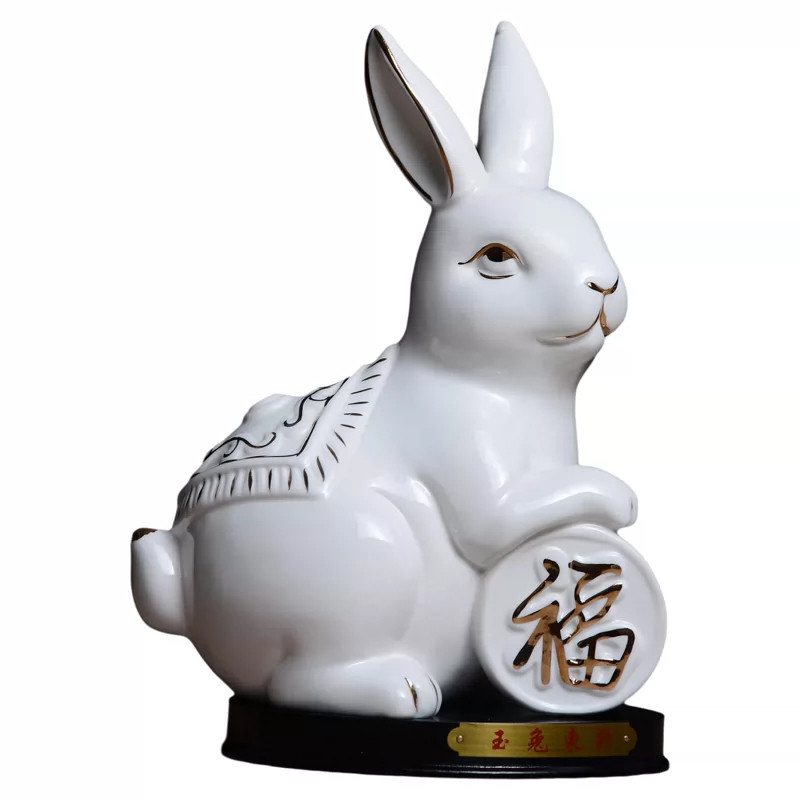 白陶瓷十二生肖全套摆件