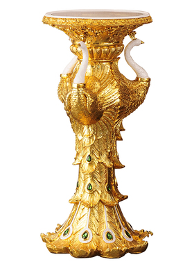 欧式落地电视柜旁摆件花几花架