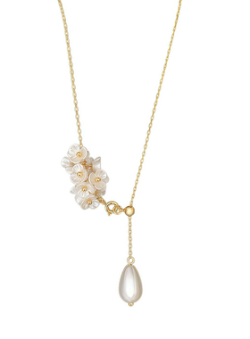 山谷铃兰~繁花似锦水滴珍珠项链