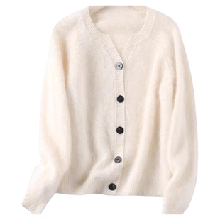 【100%拉毛绒山羊绒】小禾羊绒高端女士羊绒开衫