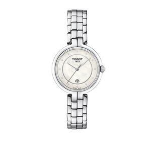 Tissot天梭弗拉明戈系列石英女表优雅瑞士手表真钻母贝盘官方正品