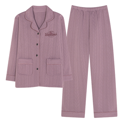 芬腾可安秋冬纯棉夹层空气棉睡衣