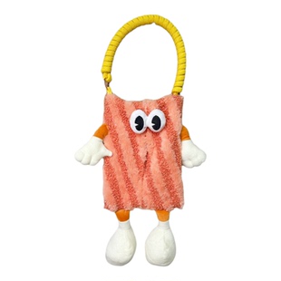 怪兽纸巾袋悬挂式抽纸盒车载吊挂式布艺纸巾盒便携式汽车公仔