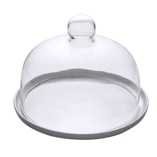 蛋糕托盘试吃盘带盖透明玻璃罩展示创意家用甜品台下午茶点心盘子