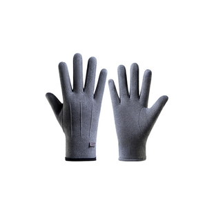 手套男秋冬款德绒薄款棉弹力骑车防风保暖加绒防寒触屏电动车开车